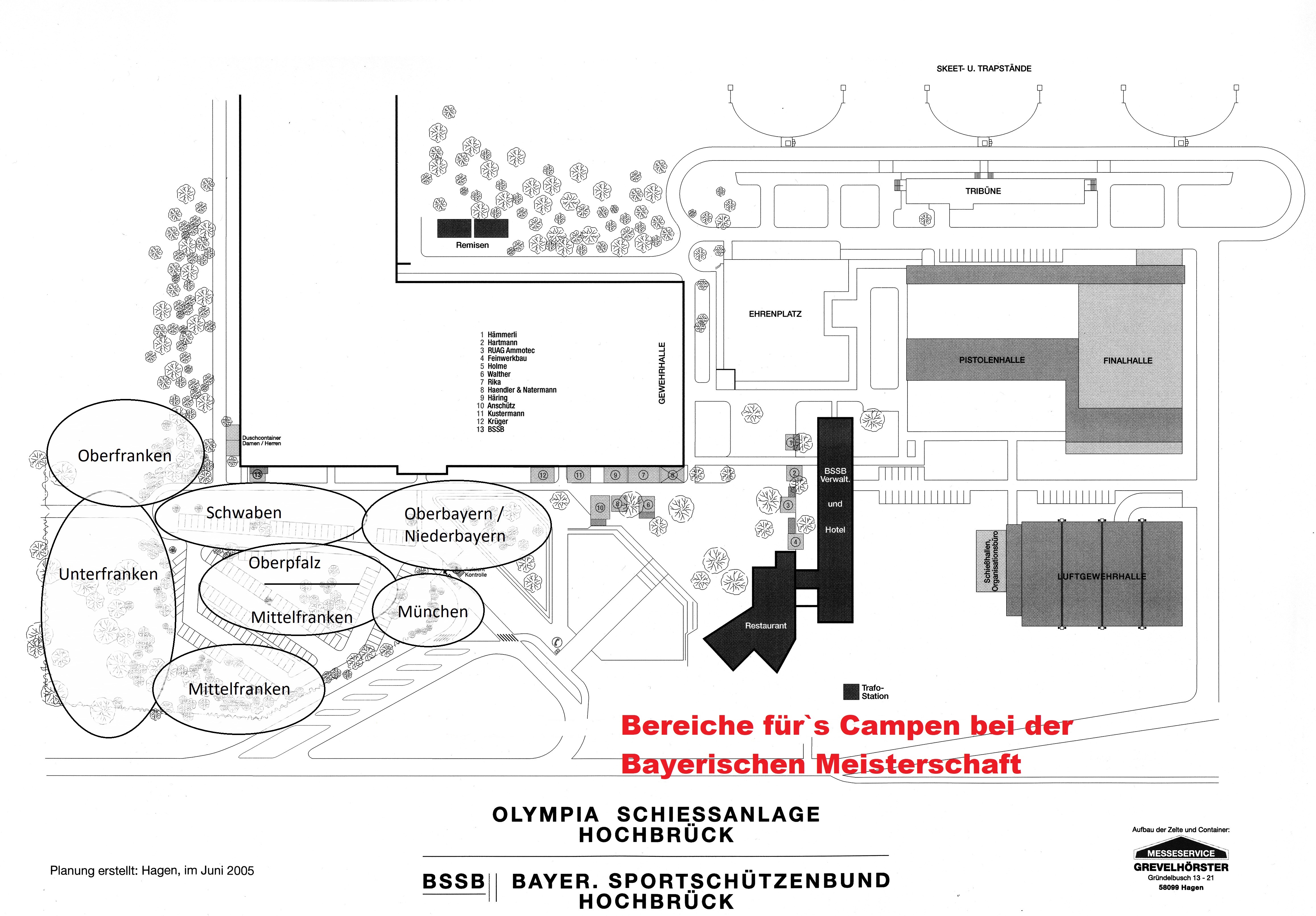 Lageplan Campingplatz Garching-Hochbrück